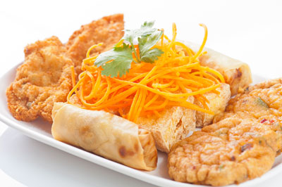 Assorted Thai appetisers suitable for high tea